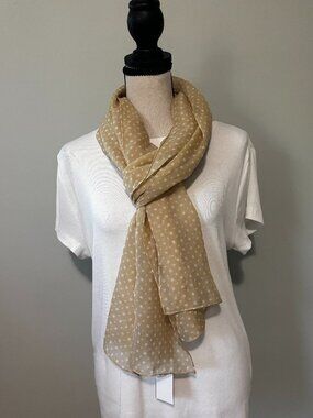 Echo Tan Polka Dot Lightweight Scarf